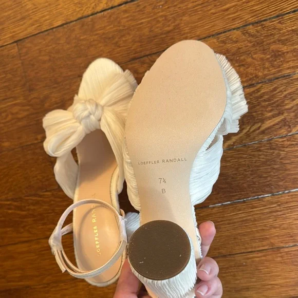 Loeffler Randall Camellia Pleated Bow Heel with Ankle Strap